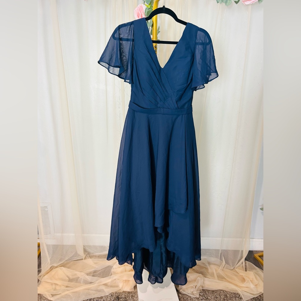 Chic Midnight Blue High Low Dress